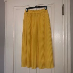 J Crew Yellow MIDI Skirt